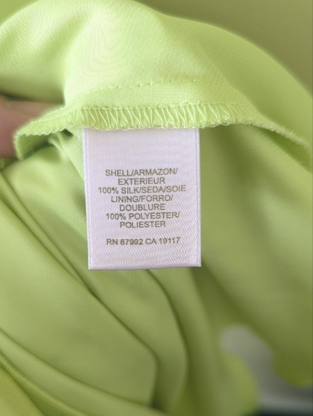 Sigrid Olson 100% Silk Resort Wear Summer Green Botanical V-Neck Slip Dress - Picture 7 of 7